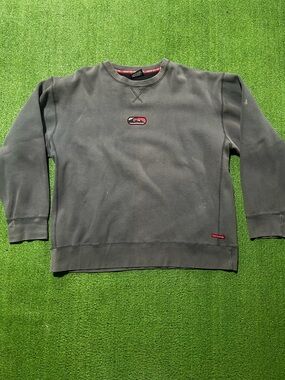 VTG Quiksilver Sweatshirt Men's L Gray Pullover Surf Skater Y2K Grunge USA